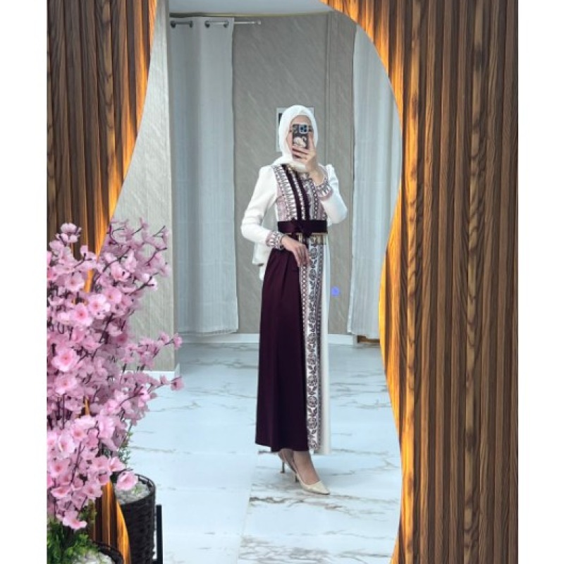 فستان تطريز بجنن ومرتب مع حزام 🔥 - الصورة 4